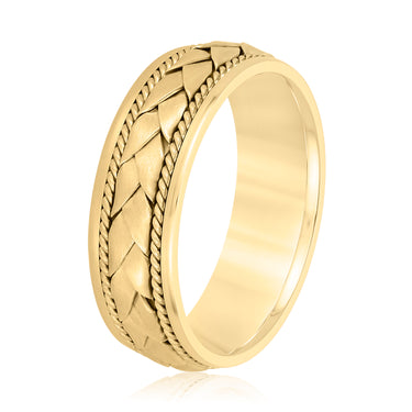7mm Heavy Weight Mens Band – Lab Diamond Men's Band in 18K Gold | Just Brilliant – lifestyle view