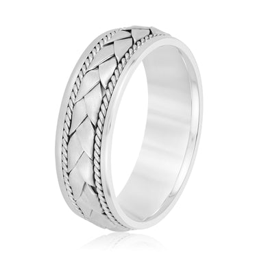 7mm Heavy Weight Mens Band – Lab Diamond Men's Band in 18K Gold | Just Brilliant – detail view