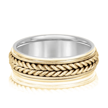 7mm Heavy Weight Mens Band – Lab Diamond Men's Band in 18K Gold | Just Brilliant – side view