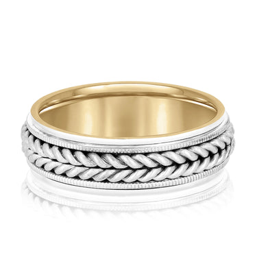 7mm Heavy Weight Mens Band – Lab Diamond Men's Band in 18K Gold | Just Brilliant – view 7