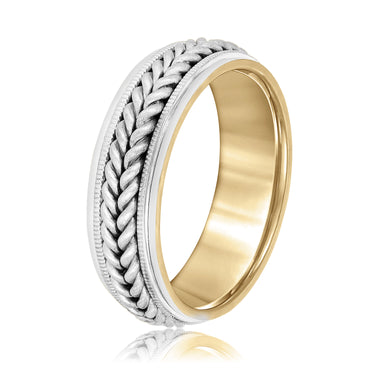 7mm Heavy Weight Mens Band – Lab Diamond Men's Band in 18K Gold | Just Brilliant – view 8