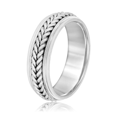 7mm Heavy Weight Mens Band – Lab Diamond Men's Band in 18K Gold | Just Brilliant – detail view
