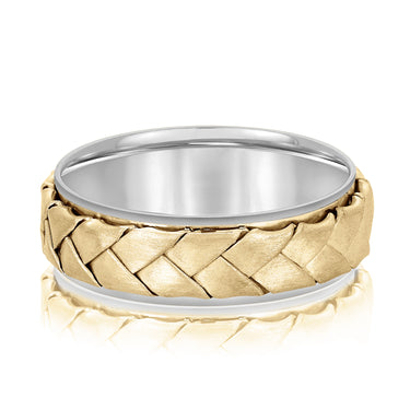 7mm Heavy Weight Mens Band – Lab Diamond Men's Band in 18K Gold | Just Brilliant – side view