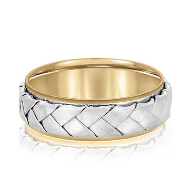7mm Heavy Weight Mens Band – Lab Diamond Men's Band in 18K Gold | Just Brilliant – view 7