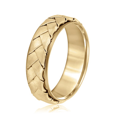 7mm Heavy Weight Mens Band – Lab Diamond Men's Band in 18K Gold | Just Brilliant – lifestyle view