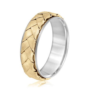 7mm Heavy Weight Mens Band – Lab Diamond Men's Band in 18K Gold | Just Brilliant – angle view