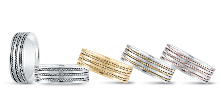 7mm Heavy Weight Mens Band – Radiant Lab Diamond Men's Band in 18K Gold | Just Brilliant