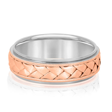 7mm Heavy Weight Mens Band – Lab Diamond Men's Band in 18K Gold | Just Brilliant – view 7