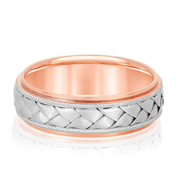 7mm Heavy Weight Mens Band – Lab Diamond Men's Band in 18K Gold | Just Brilliant – view 9