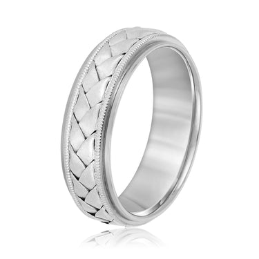 7mm Heavy Weight Mens Band – Lab Diamond Men's Band in 18K Gold | Just Brilliant – detail view