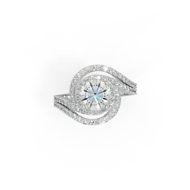 Opulent Grace Ring by Just Brilliant – 2.5ct lab diamond pavé ring in 18K white gold – detail view