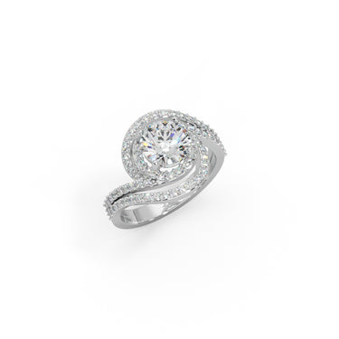 Opulent Grace Ring by Just Brilliant – 2.5ct lab diamond pavé ring in 18K white gold – lifestyle view