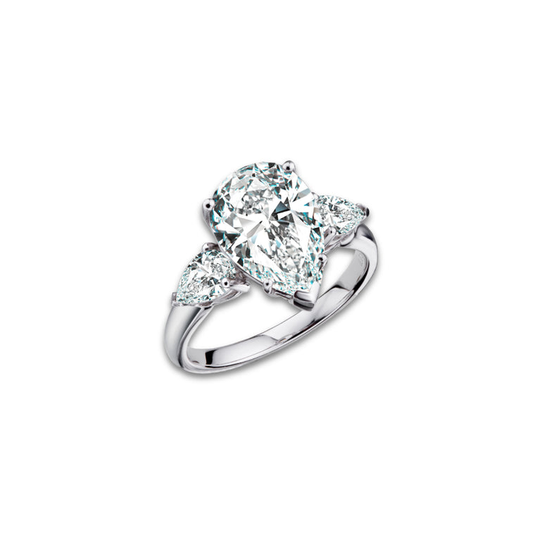 Pear Prism Ring by Just Brilliant – 6ct pear-shaped lab diamond engagement ring in 18K white gold