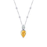 Solar Harmony Necklace by Just Brilliant – pear lab diamond and citrine necklace in 18K white gold