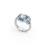 Stellar Promise Ring by Just Brilliant – 2.5ct lab diamond & sapphire halo ring in 18K white gold