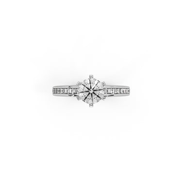 Solitaire Engagement Ring by Just Brilliant – 3ct lab-grown diamond ring in 18K white gold – detail view