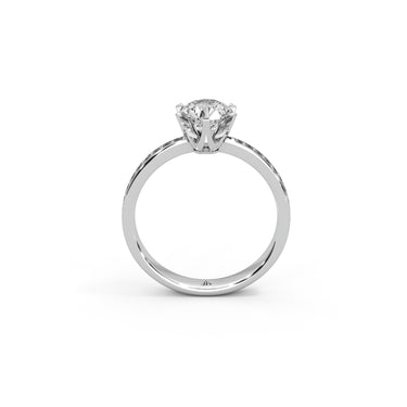 Solitaire Engagement Ring by Just Brilliant – 3ct lab-grown diamond ring in 18K white gold – close-up view