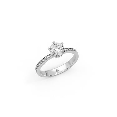Solitaire Engagement Ring by Just Brilliant – 3ct lab-grown diamond ring in 18K white gold – lifestyle view