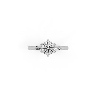 Elegant Solitaire Engagement Ring by Just Brilliant – lab-grown diamond ring in 18K white gold – detail view