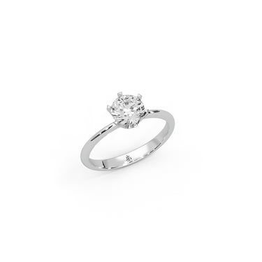 Elegant Solitaire Engagement Ring by Just Brilliant – lab-grown diamond ring in 18K white gold – lifestyle view