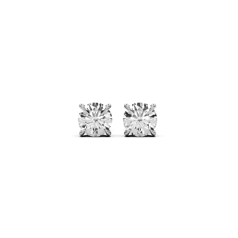 Solitaire Stud Earrings by Just Brilliant – D-color lab-grown diamond studs in 18K gold