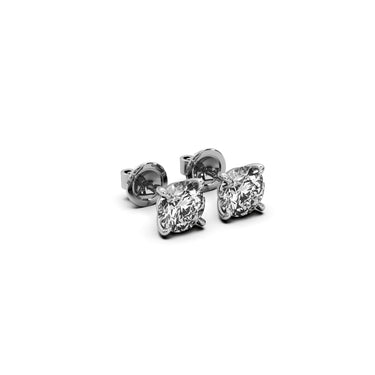 Solitaire Stud Earrings by Just Brilliant – D-color lab-grown diamond studs in 18K gold – lifestyle view