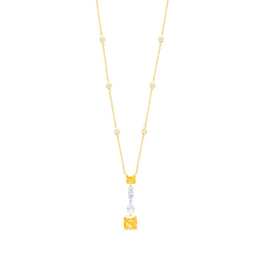 Sunny Majesty Necklace by Just Brilliant – 7ct fancy yellow lab diamond necklace in 18K yellow gold