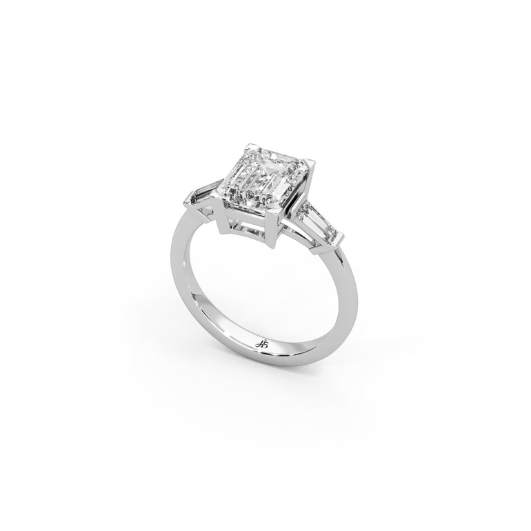 Vivid Luxe Ring by Just Brilliant – 2.5ct baguette lab diamond ring in 18K white gold