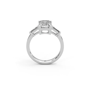 Vivid Luxe Ring by Just Brilliant – 2.5ct baguette lab diamond ring in 18K white gold – close-up view