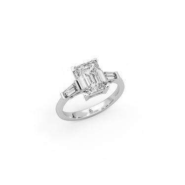 Vivid Luxe Ring by Just Brilliant – 2.5ct baguette lab diamond ring in 18K white gold – lifestyle view