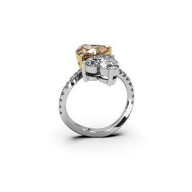 Harmony Hearts Ring by Just Brilliant – elegant lab diamond ring in 18K white gold – lifestyle view