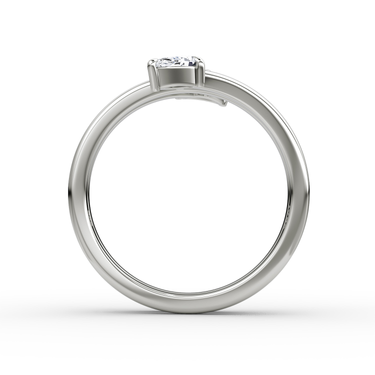 Just Brilliant Bypass Wrap ring in 18K White Gold, profile view