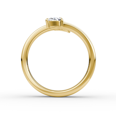 Just Brilliant Bypass Wrap ring in 18K Yellow Gold, profile view