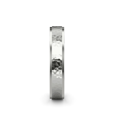 Just Brilliant Hammered Band in 18K White Gold, side
