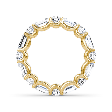 Alternating Shapes Eternity Band in 18K Yellow Gold — profile view