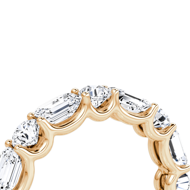 Alternating Shapes Eternity Band in 18K Rose Gold — detail view
