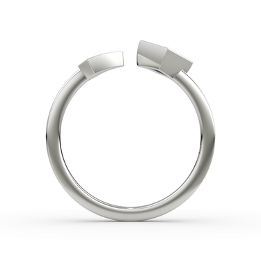 Just Brilliant Arrow Cuff Ring, 0.25Ct / Princess, 18K White Gold, profile view