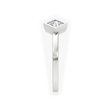 Arrow Cuff diamond ring, 0.25Ct / Princess, 18K White Gold, side view