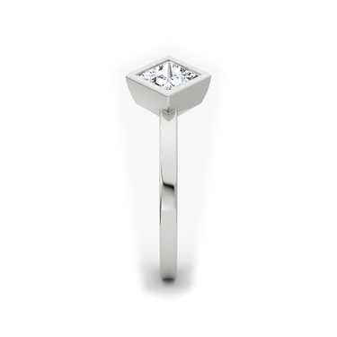 Arrow Cuff diamond ring, 0.50Ct / Princess, 18K White Gold, side view