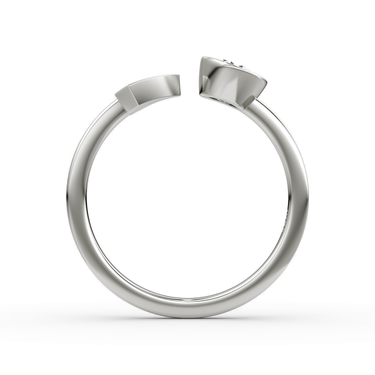 Just Brilliant Arrow Cuff Ring, 0.40Ct / Round Brilliant, 18K White Gold, profile view