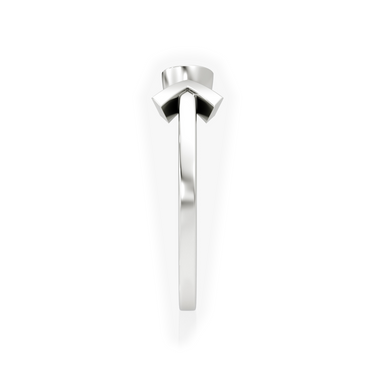 Arrow Cuff diamond ring, 0.10Ct / Round Brilliant, 18K White Gold, side view