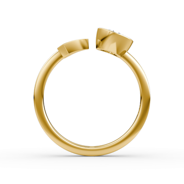 Just Brilliant Arrow Cuff Ring, 0.50Ct / Round Brilliant, 18K Yellow Gold, profile view