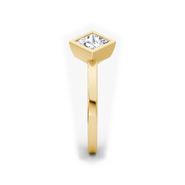 Arrow Cuff diamond ring, 0.50Ct / Princess, 18K Yellow Gold, side view