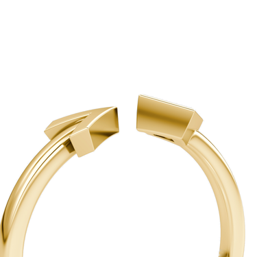 Just Brilliant Arrow Cuff Ring, 0.15Ct / Princess, 18K Yellow Gold, detail2 view