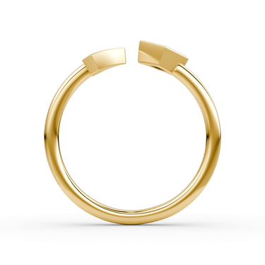Just Brilliant Arrow Cuff Ring, 0.15Ct / Princess, 18K Yellow Gold, profile view