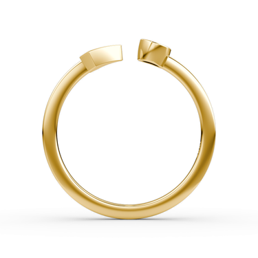 Just Brilliant Arrow Cuff Ring, 0.10Ct / Round Brilliant, 18K Yellow Gold, profile view