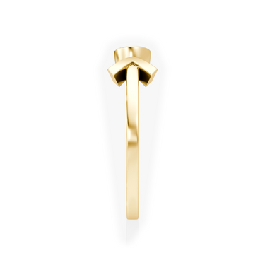 Arrow Cuff diamond ring, 0.10Ct / Round Brilliant, 18K Yellow Gold, side view