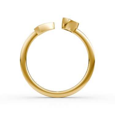 Just Brilliant Arrow Cuff Ring, 0.25Ct / Round Brilliant, 18K Yellow Gold, profile view