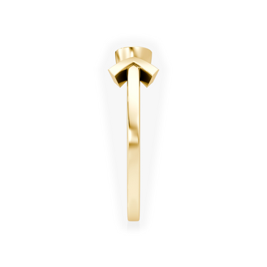 Arrow Cuff diamond ring, 0.25Ct / Round Brilliant, 18K Yellow Gold, side view