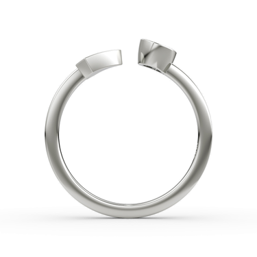 Just Brilliant Arrow Cuff Ring, 0.25Ct / Round Brilliant, 18K White Gold, profile view